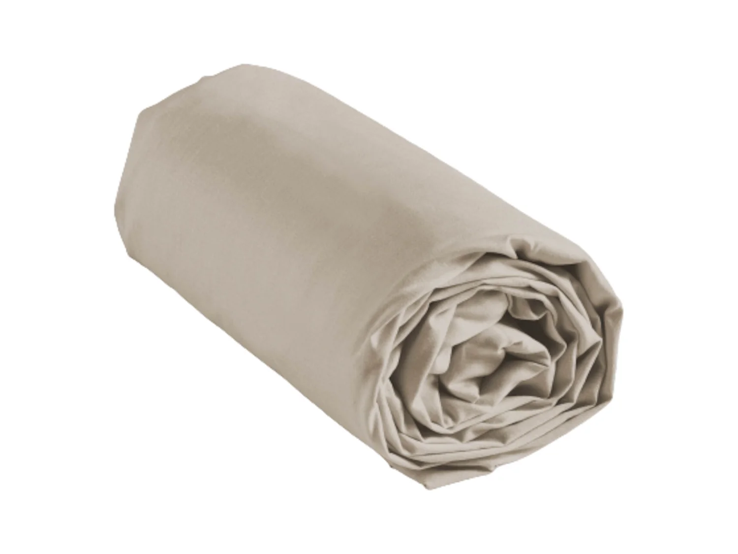 Drap Housse en Coton "Biolina" 140x190cm Taupe