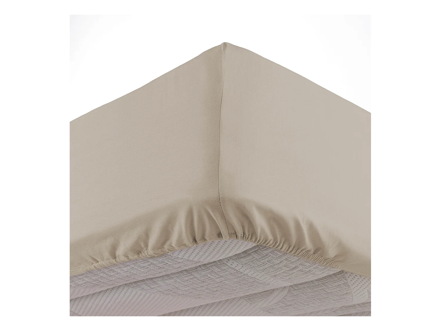 Drap Housse en Coton "Biolina" 140x190cm Taupe