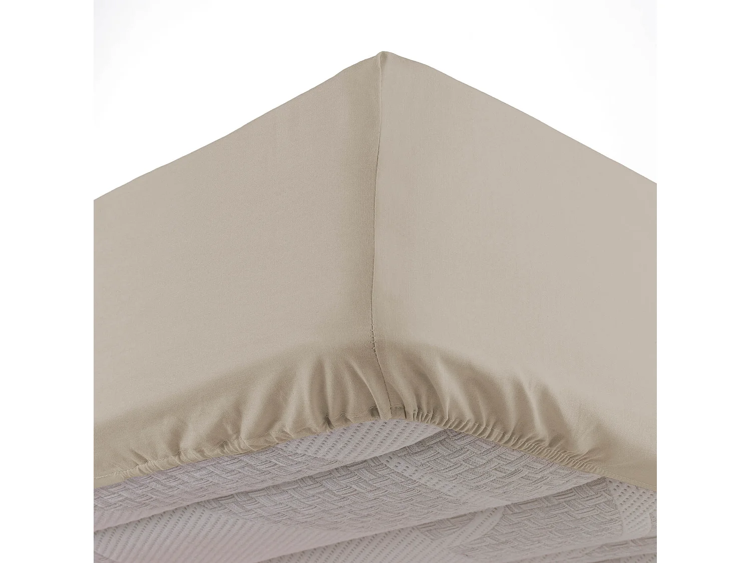 Drap Housse en Coton "Biolina" 140x190cm Taupe