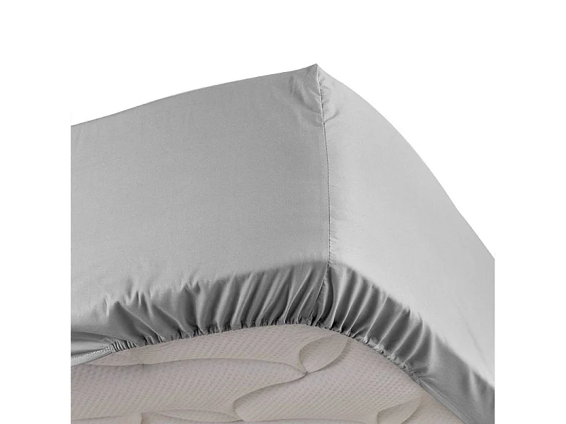 Drap Housse "Percaline" 180x200cm Gris
