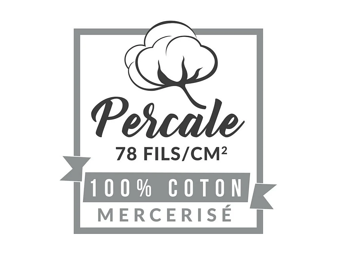 Drap Housse "Percaline" 180x200cm Gris