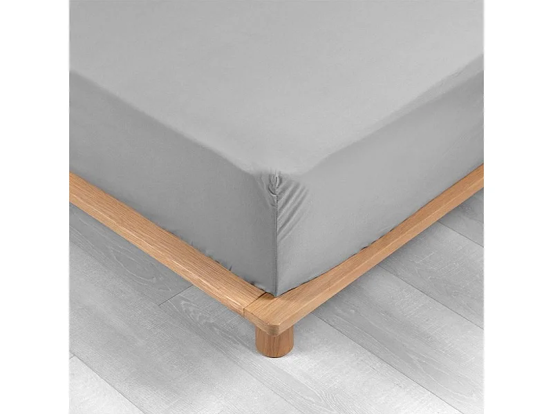 Drap Housse "Percaline" 180x200cm Gris