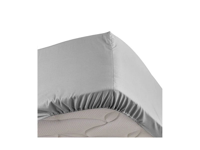 Drap Housse "Percaline" 180x200cm Gris