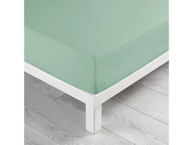 Drap Housse en Coton "Biolina" 160x200cm Sauge