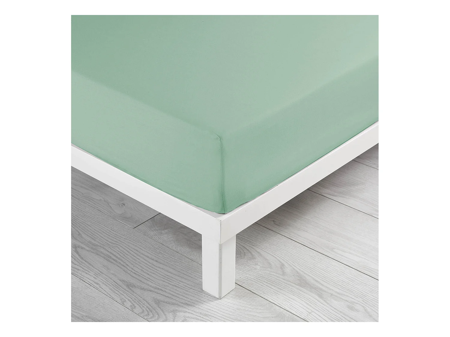 Drap Housse en Coton "Biolina" 160x200cm Sauge