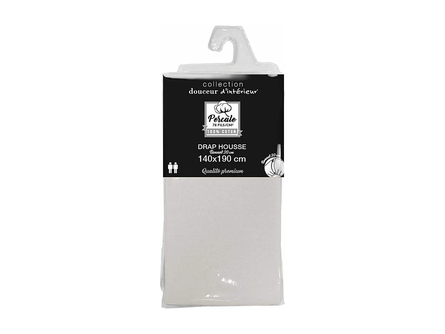 Drap Housse "Percaline" 140x190cm Lin