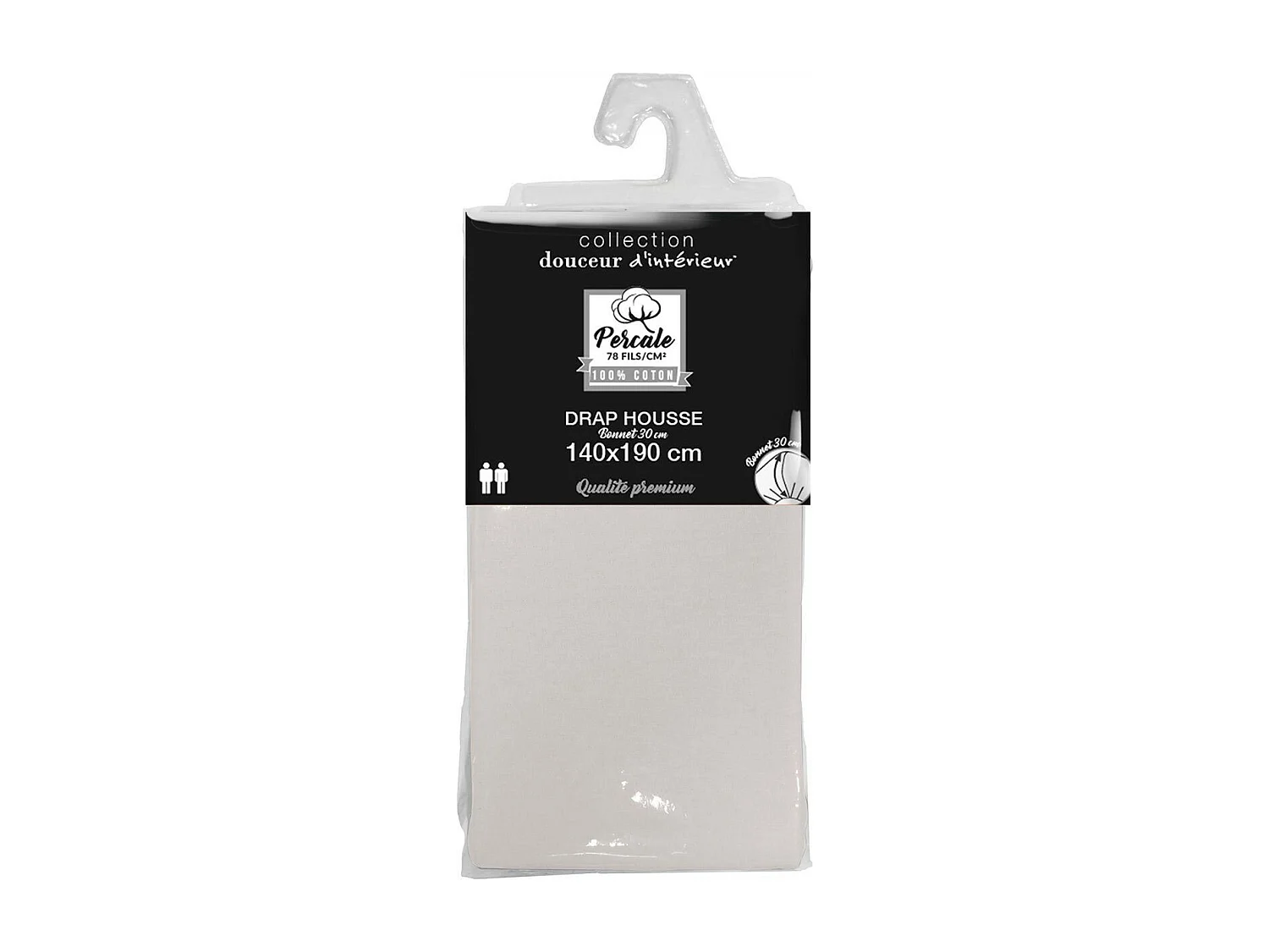 Drap Housse "Percaline" 140x190cm Lin