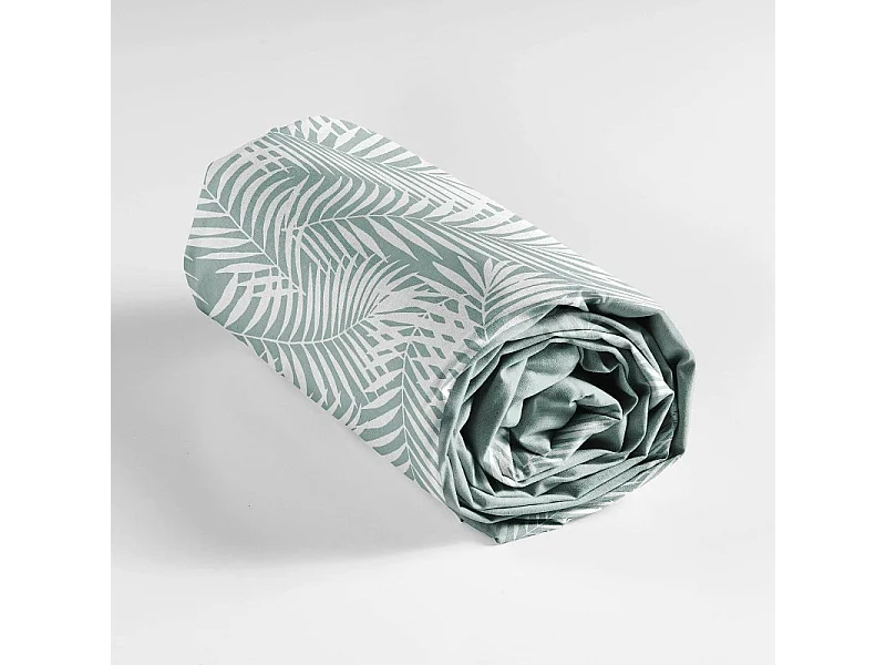 Drap Housse en Coton "Botania" 140x190cm Sauge