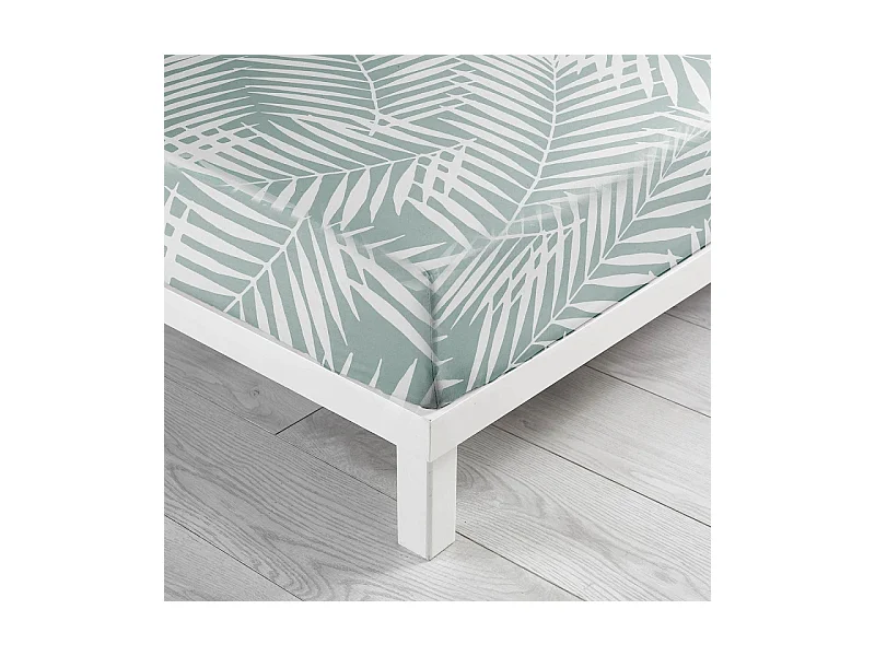 Drap Housse en Coton "Botania" 140x190cm Sauge