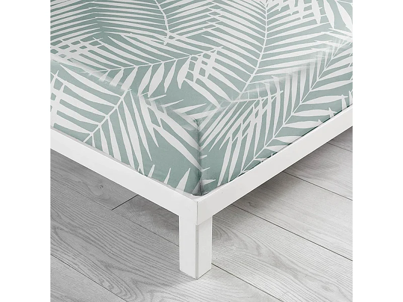 Drap Housse en Coton "Botania" 140x190cm Sauge