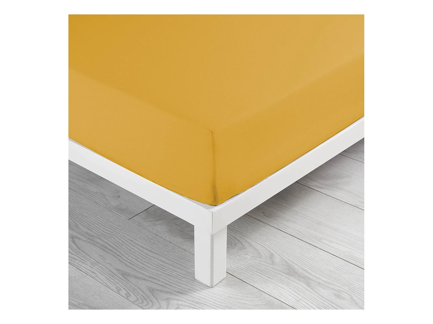 Drap Housse en Coton "Biolina" 140x190cm Ocre