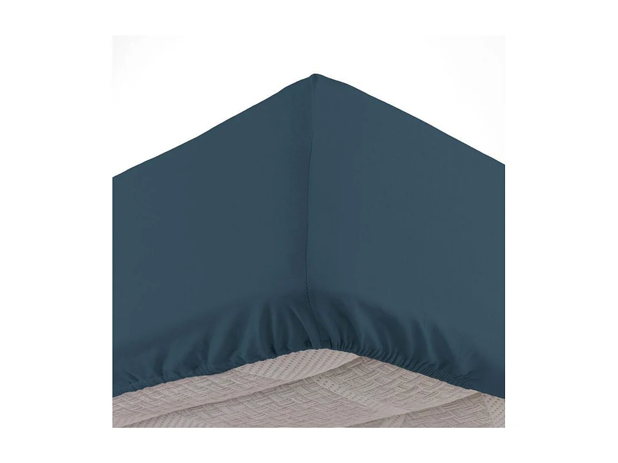 Drap Housse "Jersy" 160x200cm Bleu Nuit