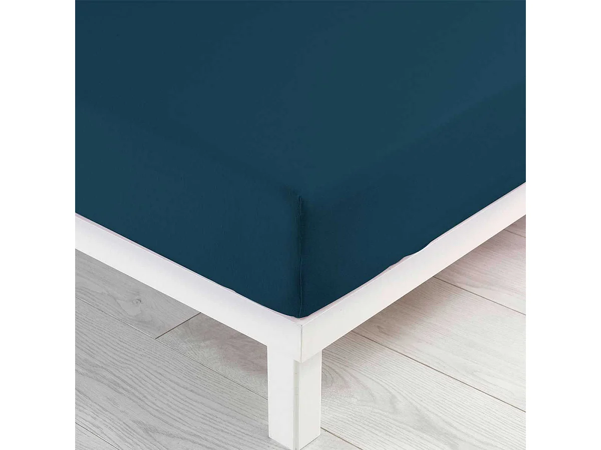 Drap Housse "Jersy" 160x200cm Bleu Nuit