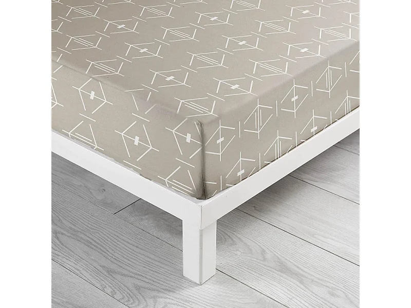 Drap Housse en Coton "Aristide" 140x190cm Naturel