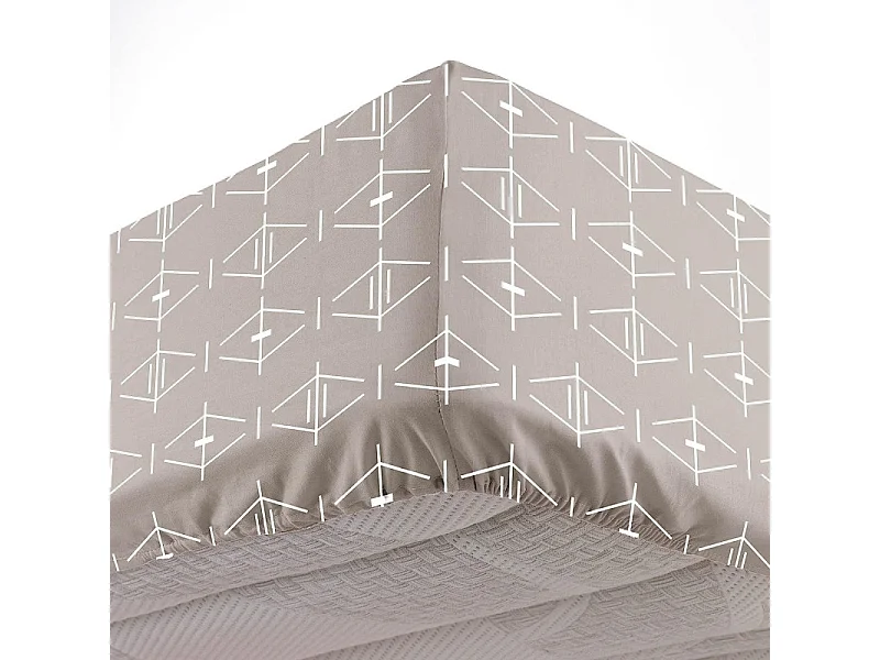 Drap Housse en Coton "Aristide" 140x190cm Naturel