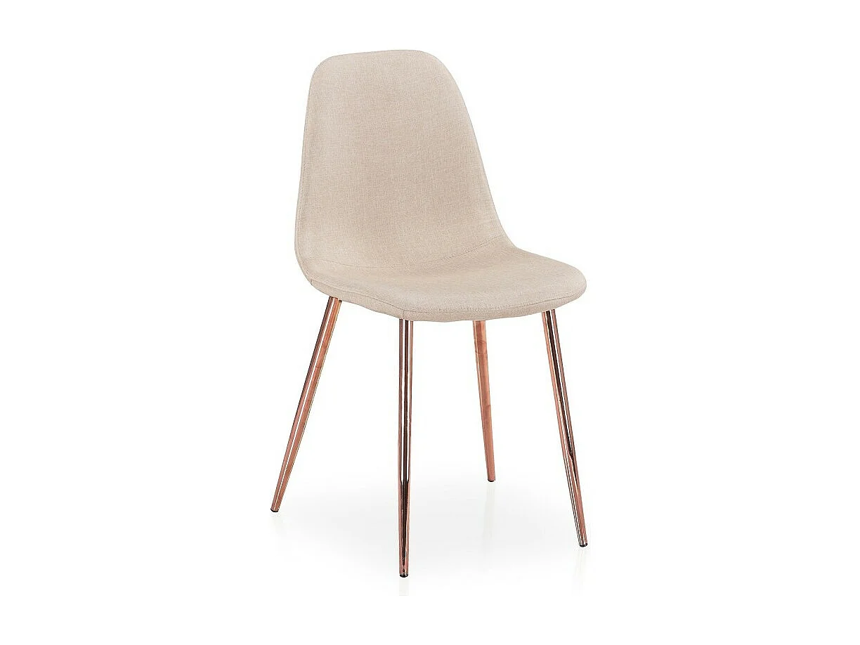 Lot de 4 Chaises Scandinave "Bonnie" 87cm Beige & Or Rose