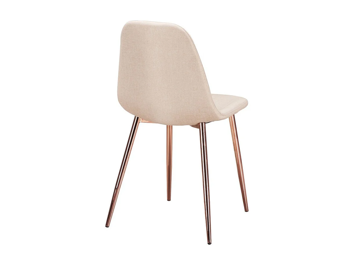 Lot de 4 Chaises Scandinave "Bonnie" 87cm Beige & Or Rose