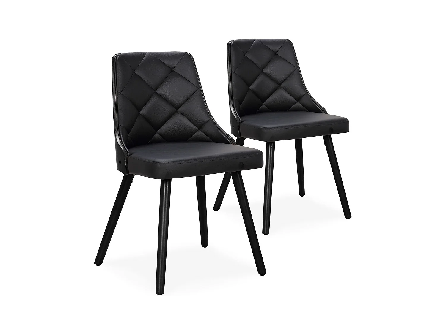 Lot de 2 Chaises Scandinave "Cargo" 79cm Noir