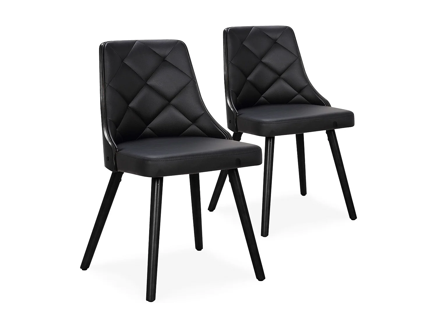 Lot de 2 Chaises Scandinave "Cargo" 79cm Noir