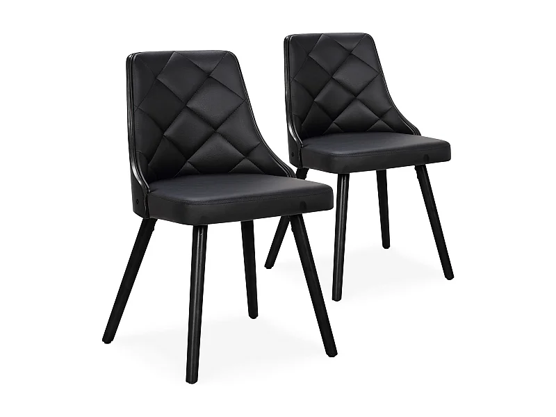 Lot de 2 Chaises Scandinave "Cargo" 79cm Noir