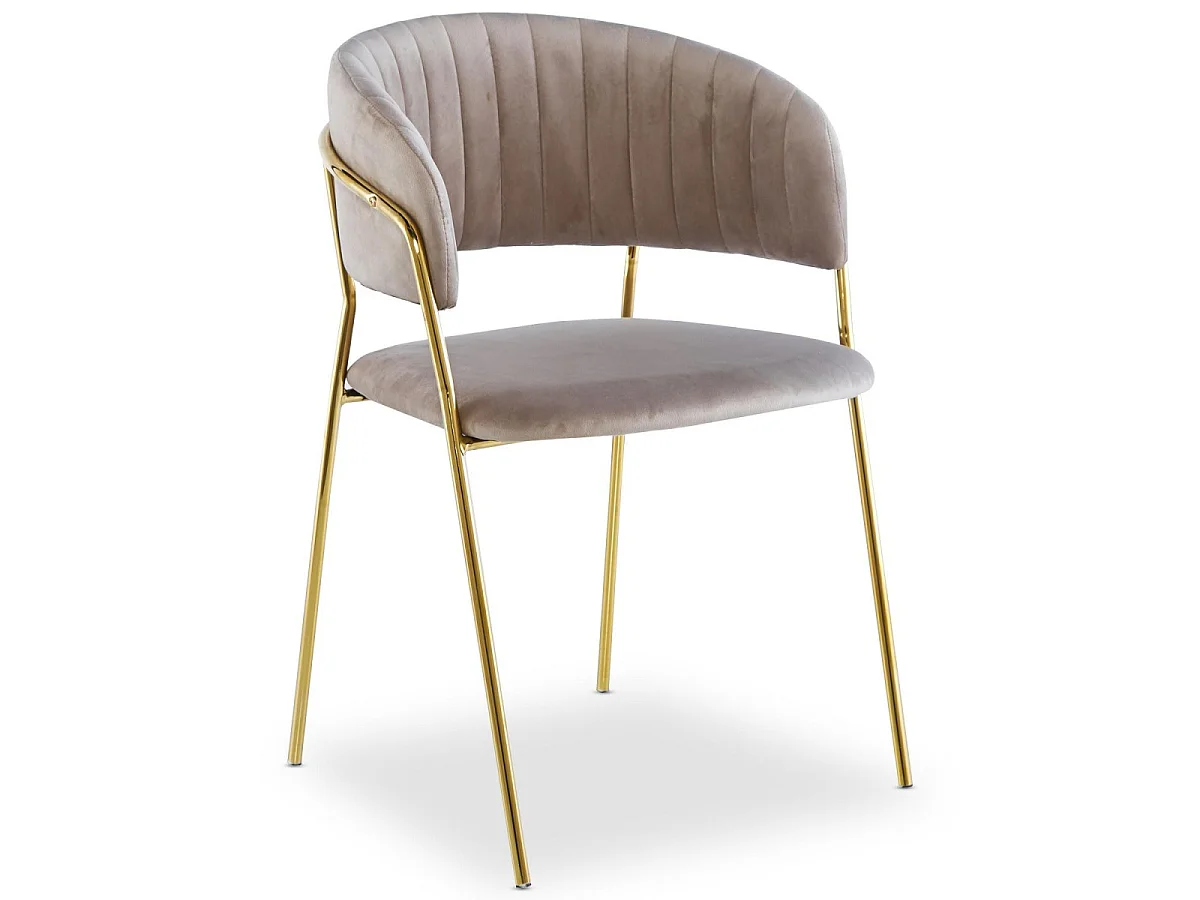 Lot de 4 Chaises en Velours "Batora" 79cm Taupe