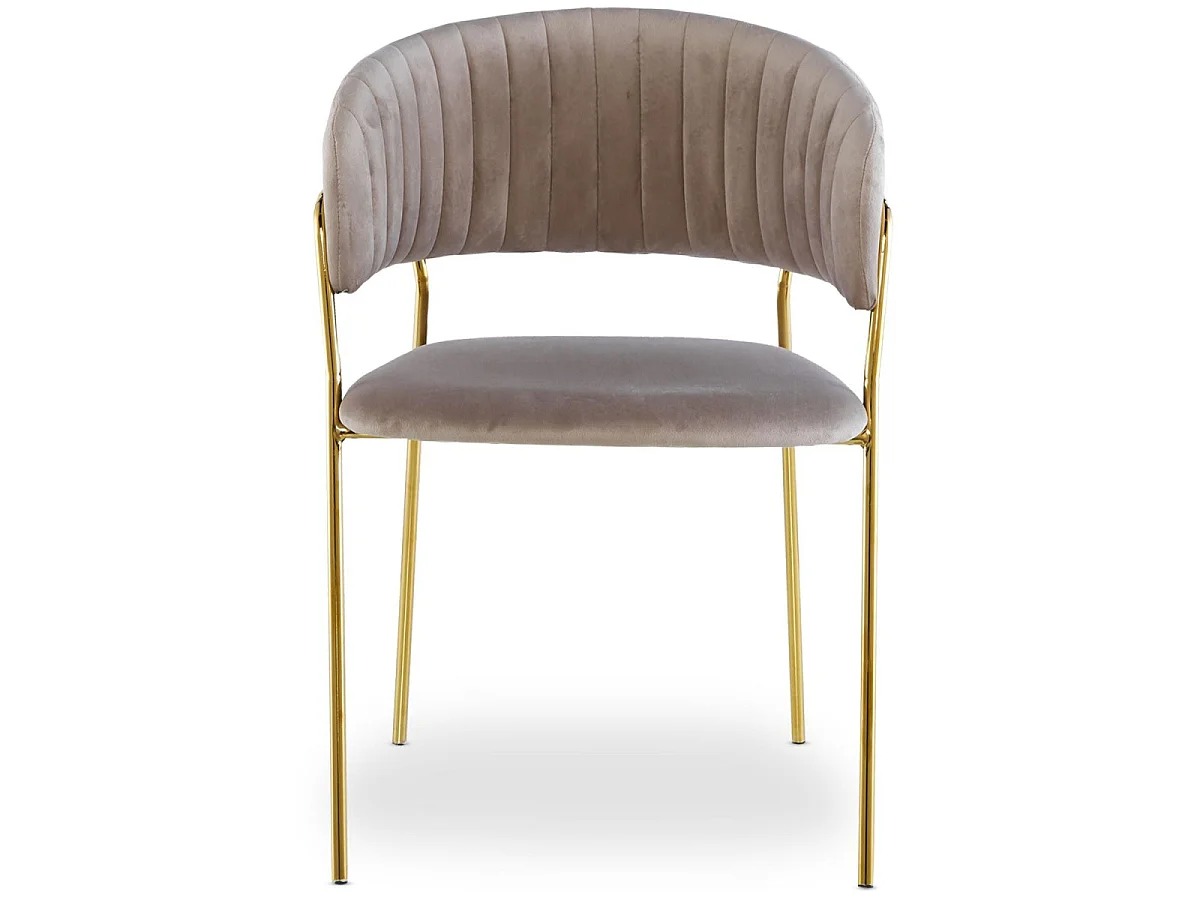 Lot de 4 Chaises en Velours "Batora" 79cm Taupe