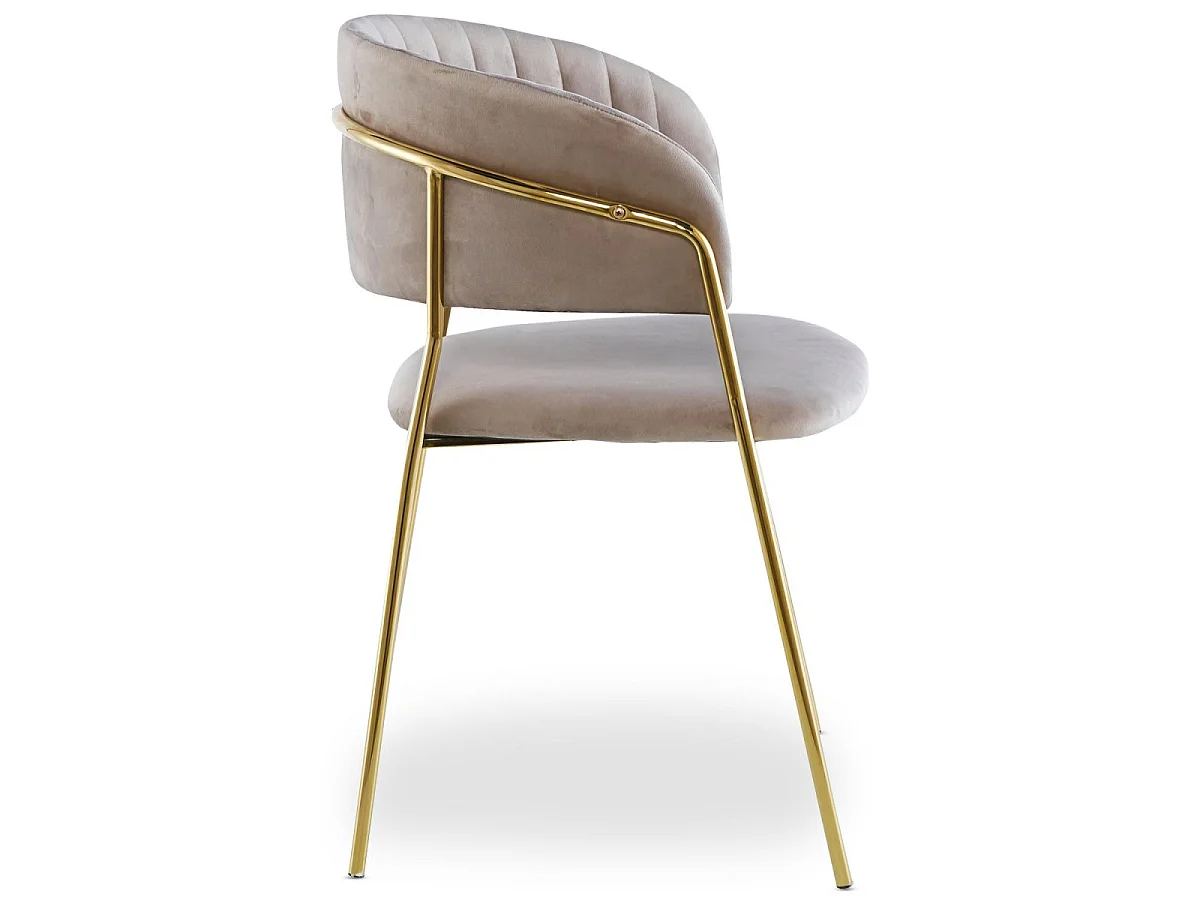 Lot de 4 Chaises en Velours "Batora" 79cm Taupe