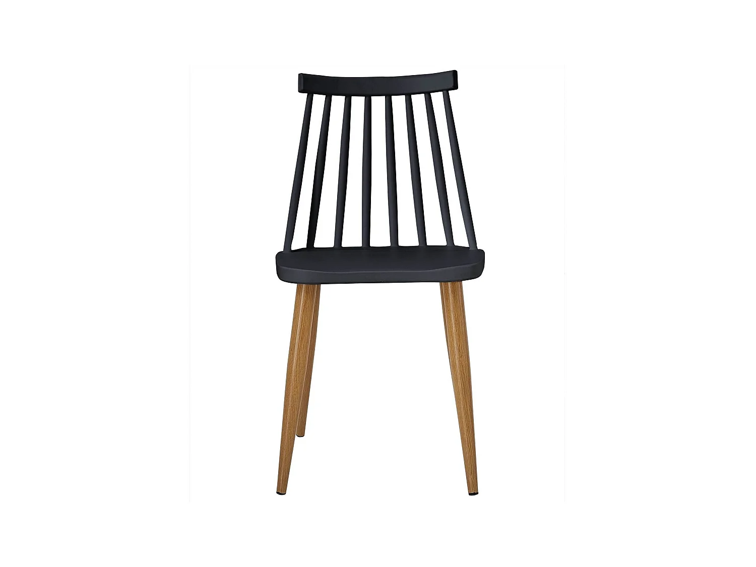 Set aus 2 Skandinavischen Stühlen "Estelle" Schwarz 77cm Metallbeine Holzoptik