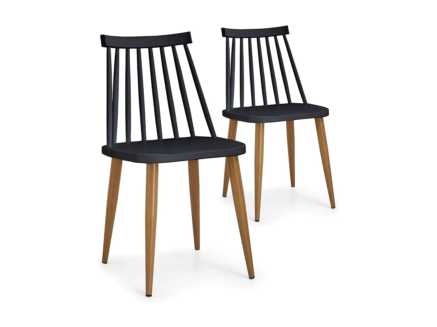 Lot de 2 Chaises Scandinaves "Estelle" 77cm Noir