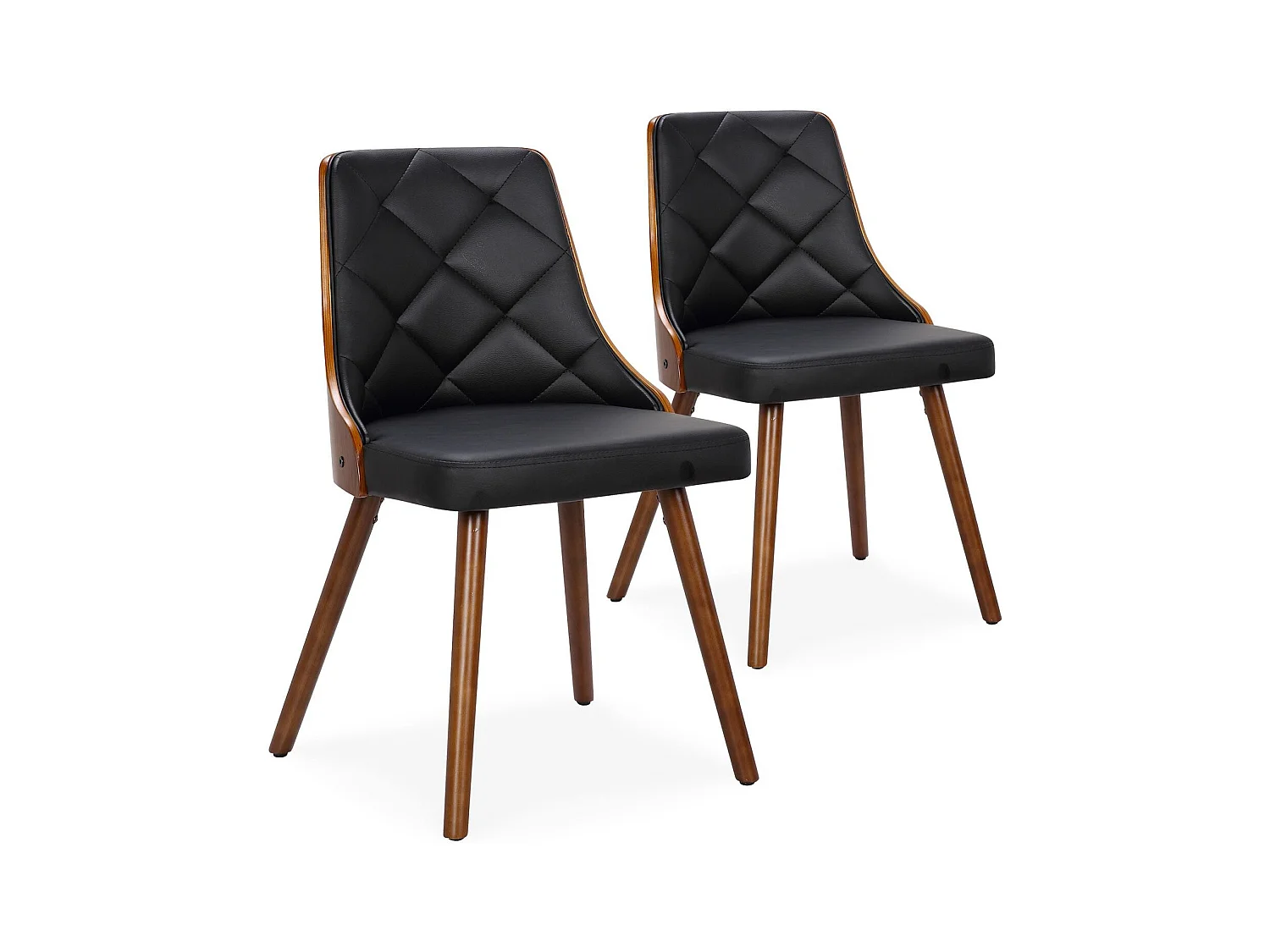 Lot de 2 Chaises Scandinave "Cargo" 79cm Noisette & Noir