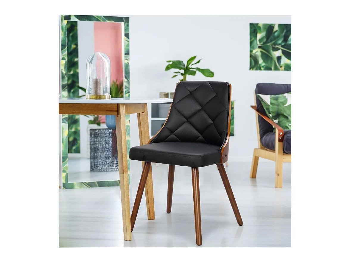 Lot de 2 Chaises Scandinave "Cargo" 79cm Noisette & Noir