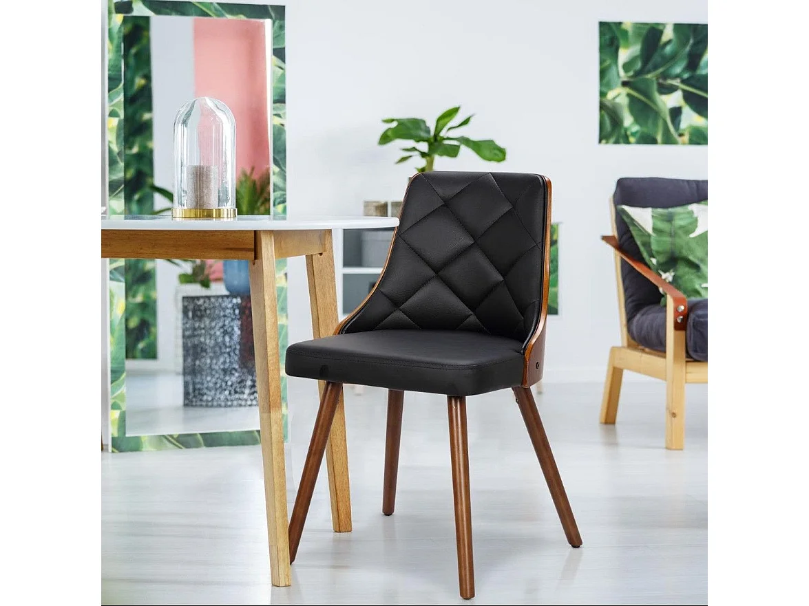Lot de 2 Chaises Scandinave "Cargo" 79cm Noisette & Noir