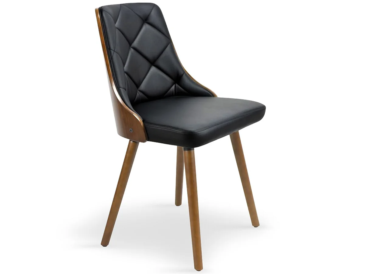 Lot de 2 Chaises Scandinave "Cargo" 79cm Noisette & Noir