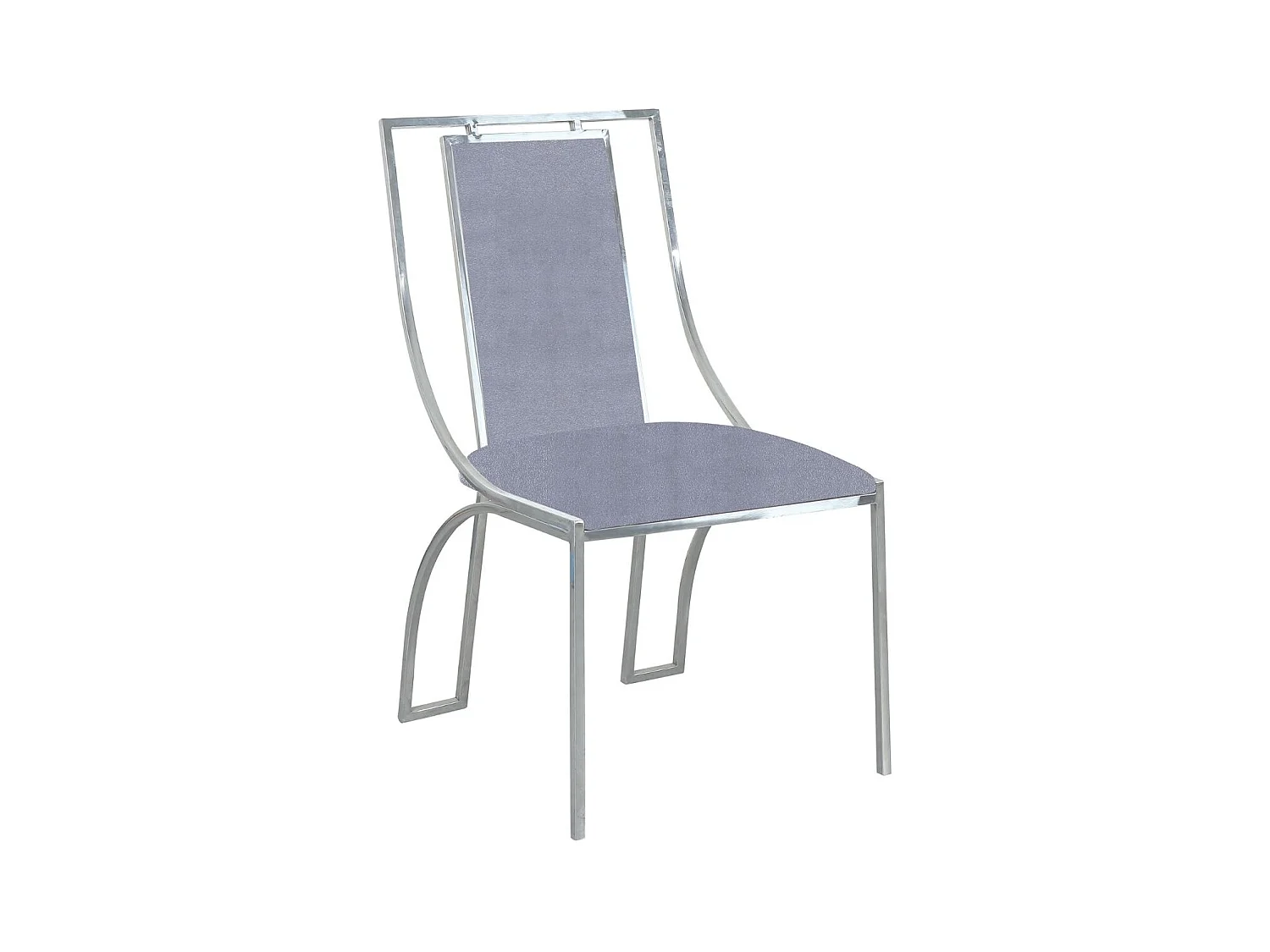 Lot de 2 Chaises en Velours "Lopin" 90cm Argent