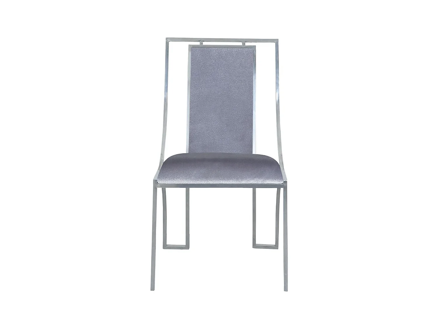 Lot de 2 Chaises en Velours "Lopin" 90cm Argent
