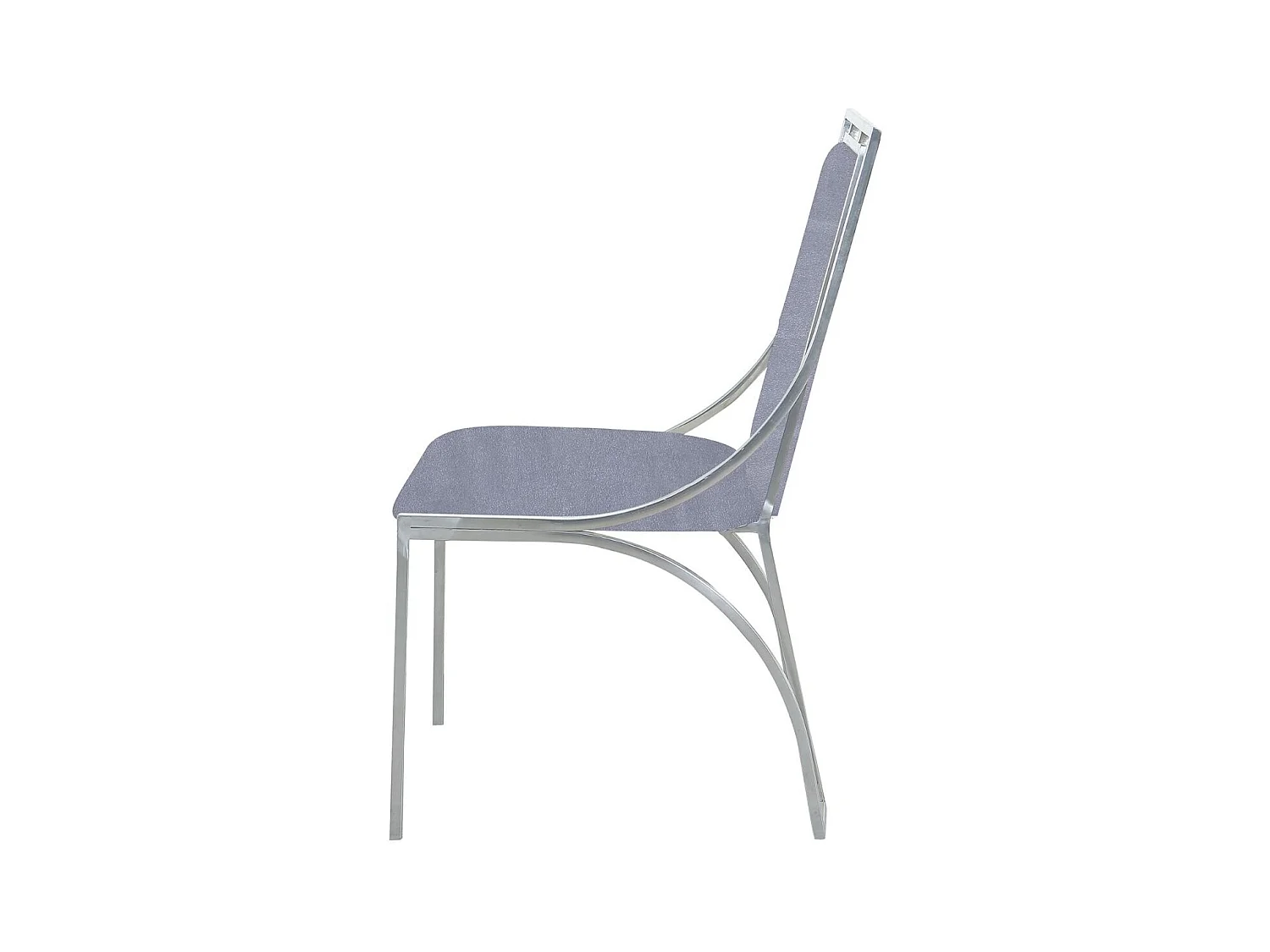 Lot de 2 Chaises en Velours "Lopin" 90cm Argent