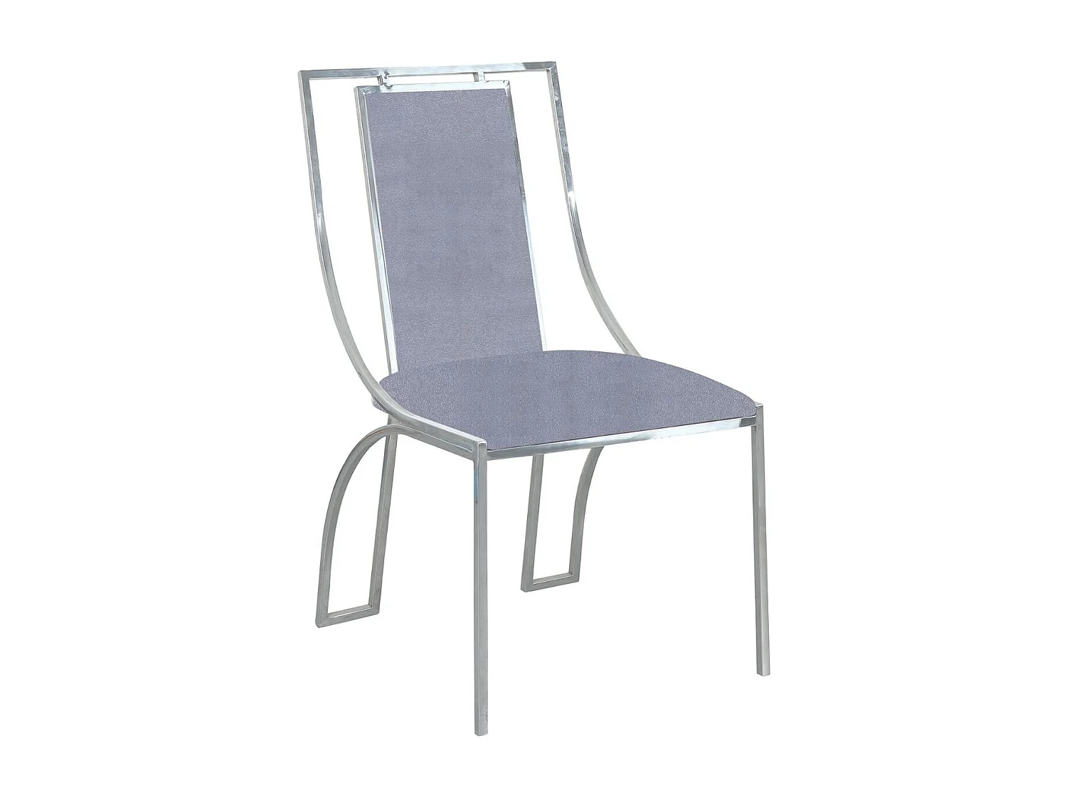 Lot de 2 Chaises en Velours "Lopin" 90cm Argent