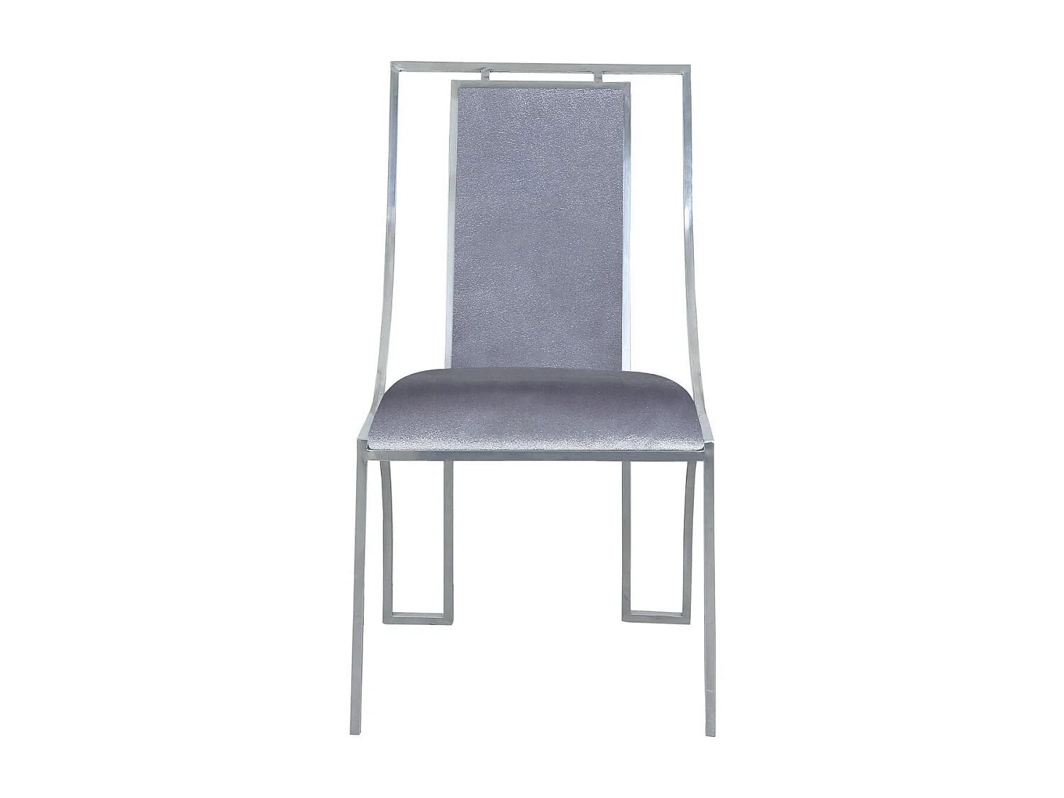 Lot de 2 Chaises en Velours "Lopin" 90cm Argent
