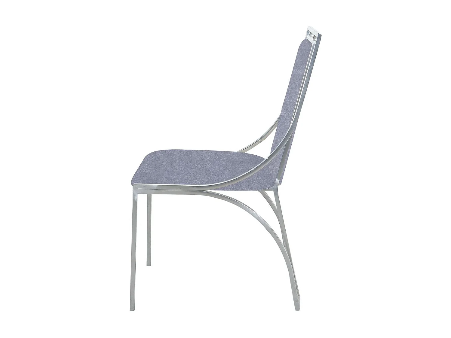 Lot de 2 Chaises en Velours "Lopin" 90cm Argent