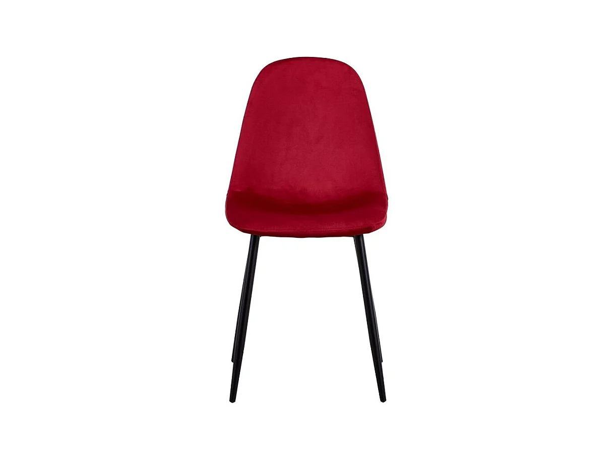 Lot de 4 Chaises Design Velours "Giny" 87cm Rouge