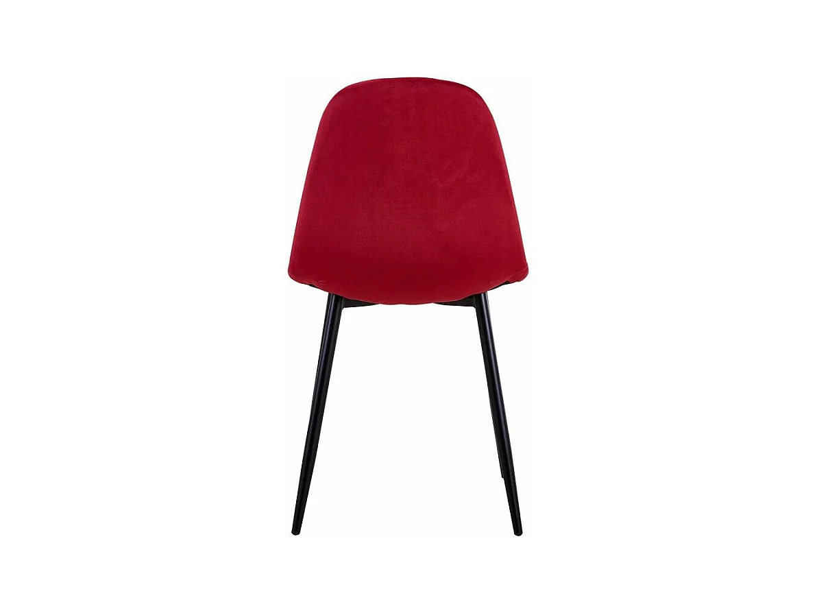 Lot de 4 Chaises Design Velours "Giny" 87cm Rouge