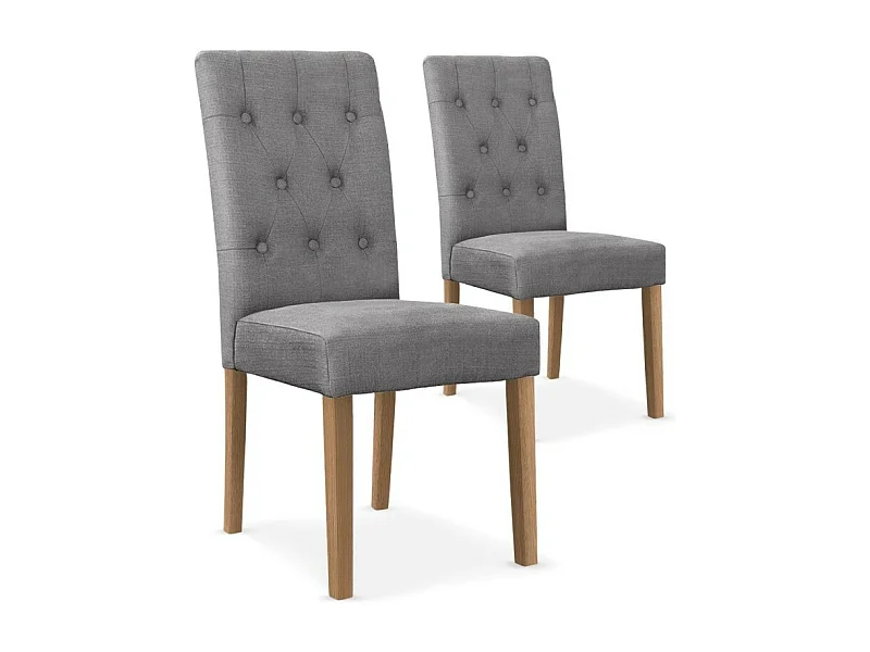 Lot de 2 Chaises Design Tissu "Charmly" 99cm Gris