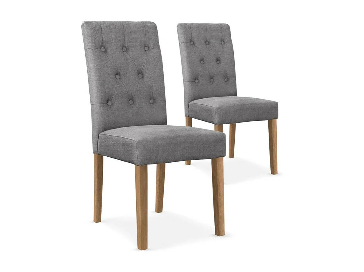 Lot de 2 Chaises Design Tissu "Charmly" 99cm Gris