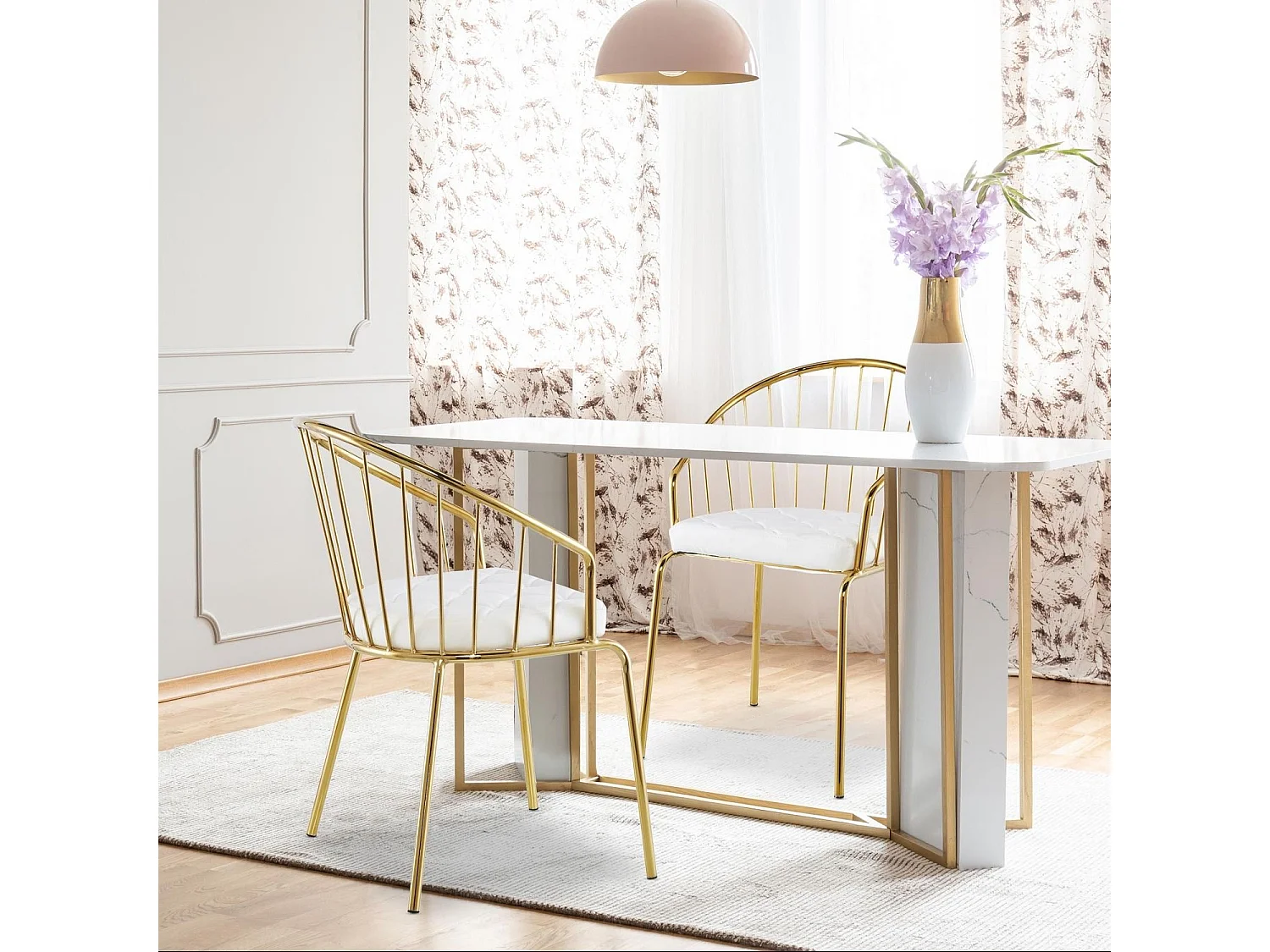 Lot de 2 Chaises Design "Comado" 77cm Blanc