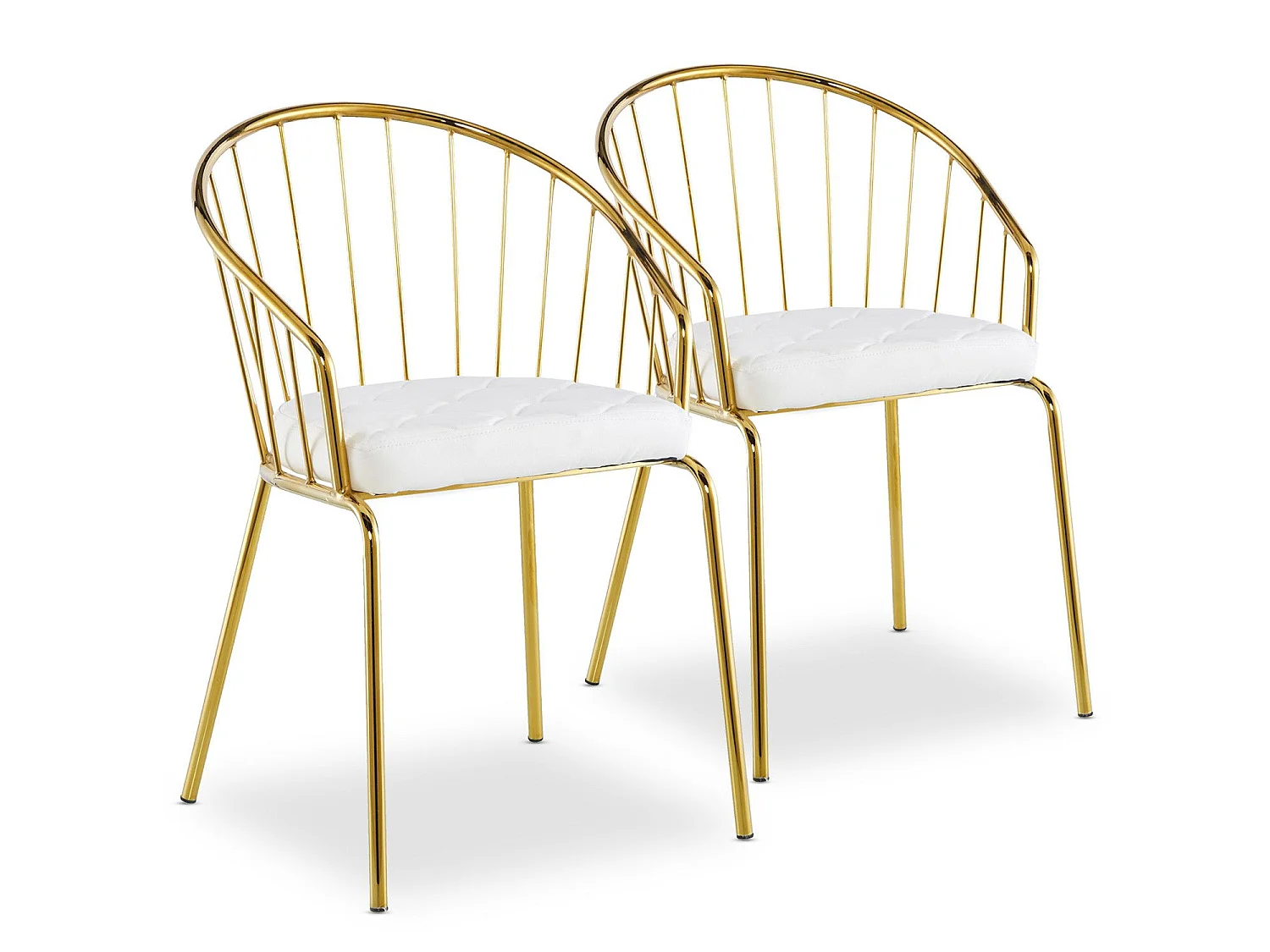 Lot de 2 Chaises Design "Comado" 77cm Blanc