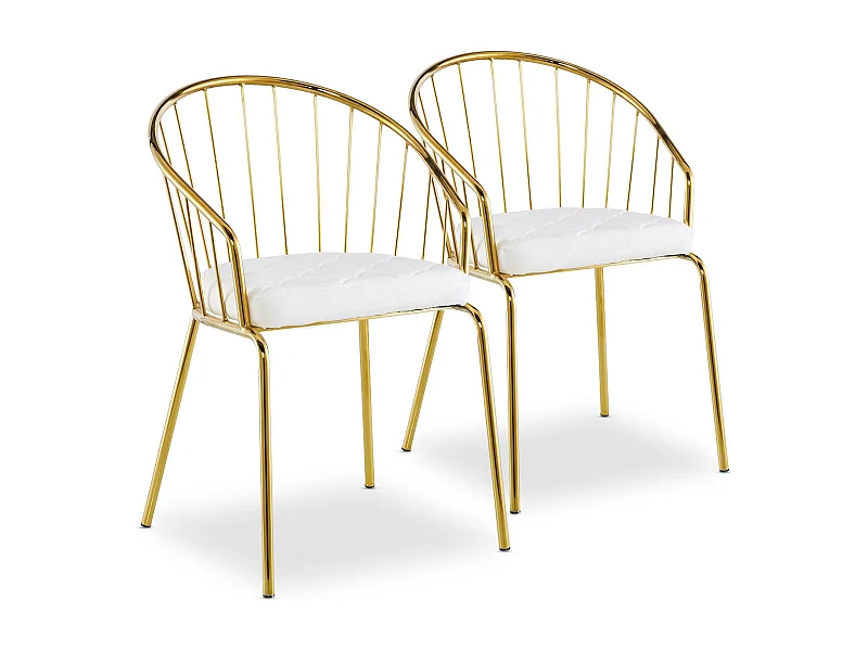 Lot de 2 Chaises Design "Comado" 77cm Blanc