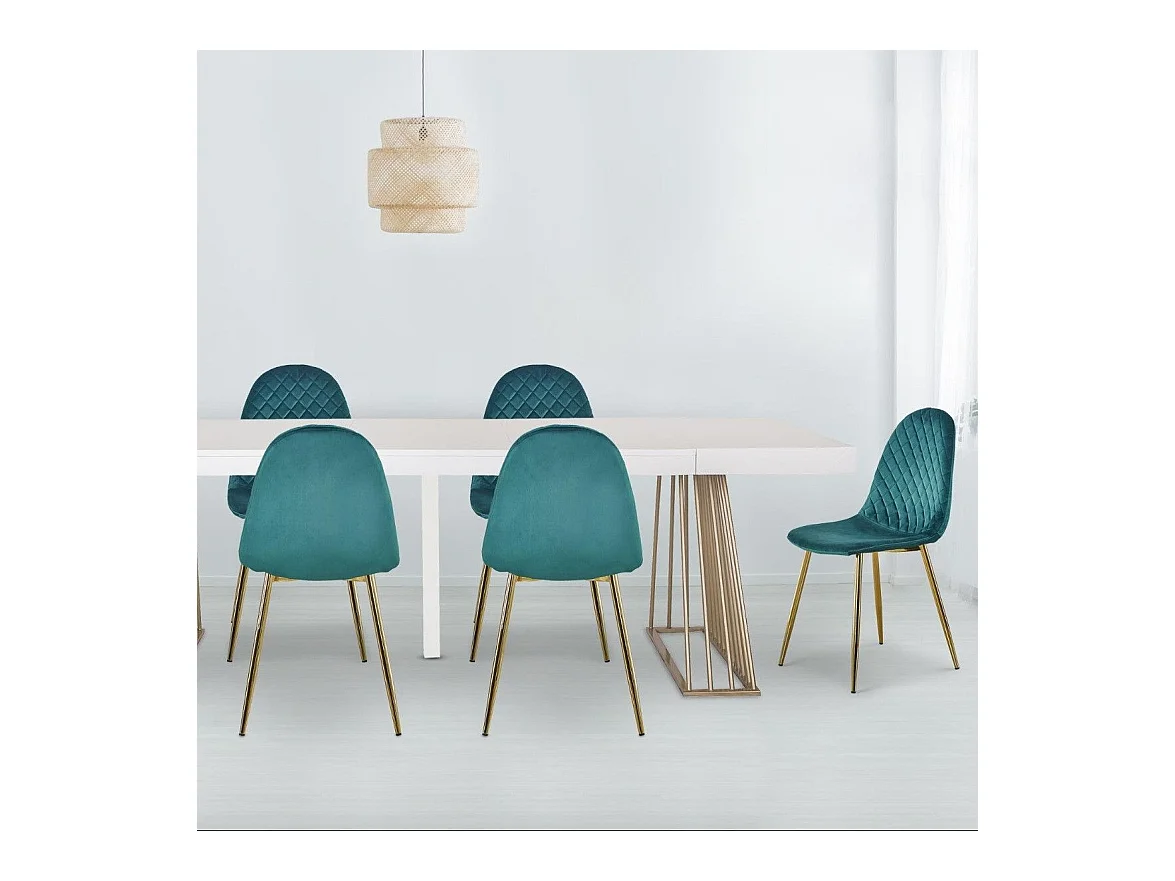 Lot de 4 Chaises en Velours "Waynor" 87cm Vert