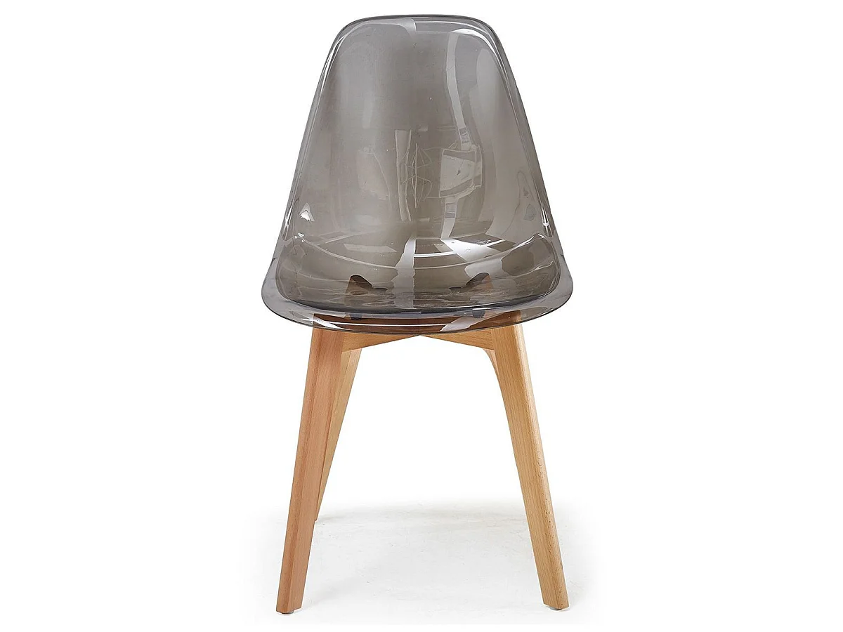 Lot de 2 Chaises Scandinaves "Vik" 80cm Transparent Fumé