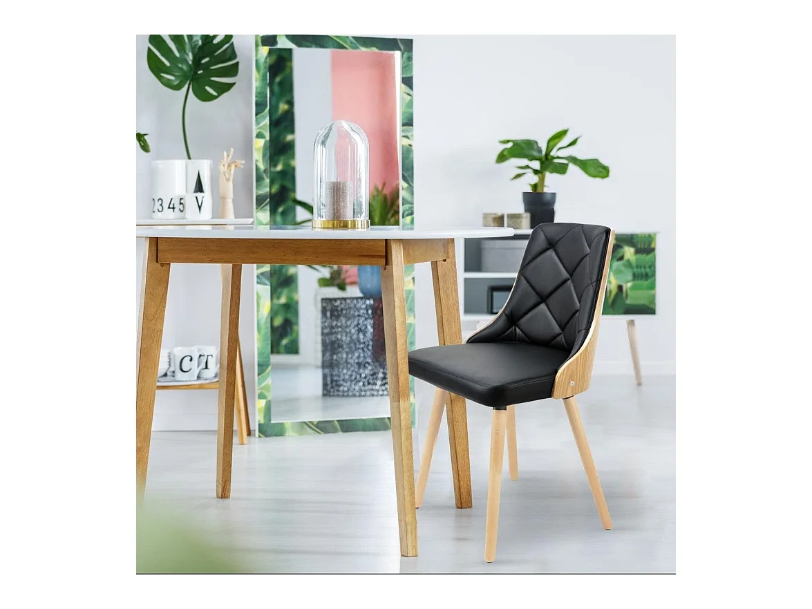 Lot de 2 Chaises Scandinave "Cargo" 79cm Chêne & Noir