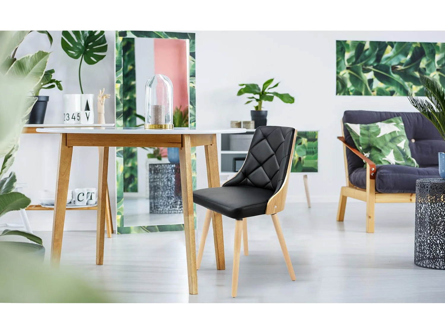 Lot de 2 Chaises Scandinave "Cargo" 79cm Chêne & Noir